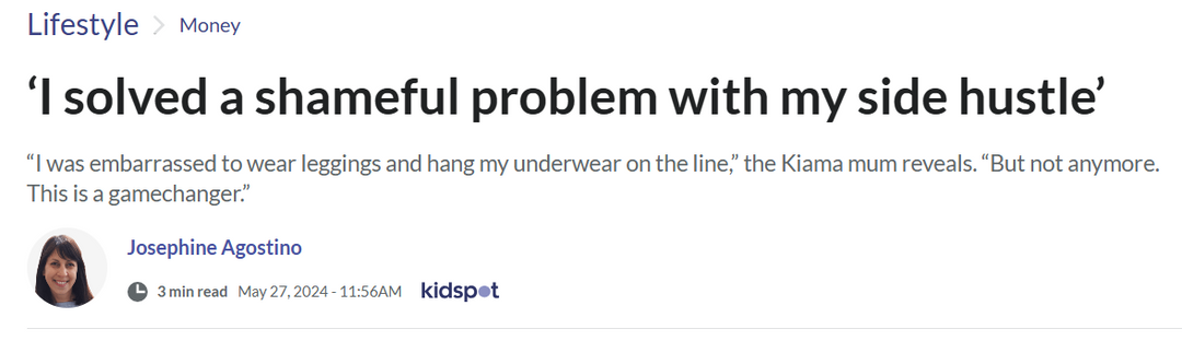 The Kidspot article that got me an instant order!