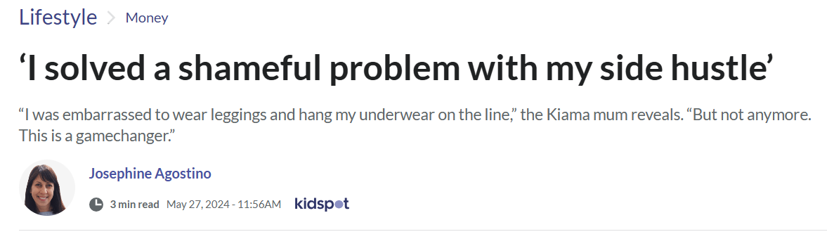 The Kidspot article that got me an instant order!