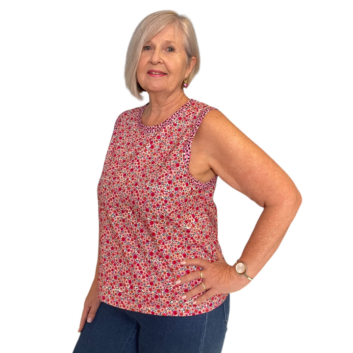 Luckies Repurposed Singlet - Floral for the Win