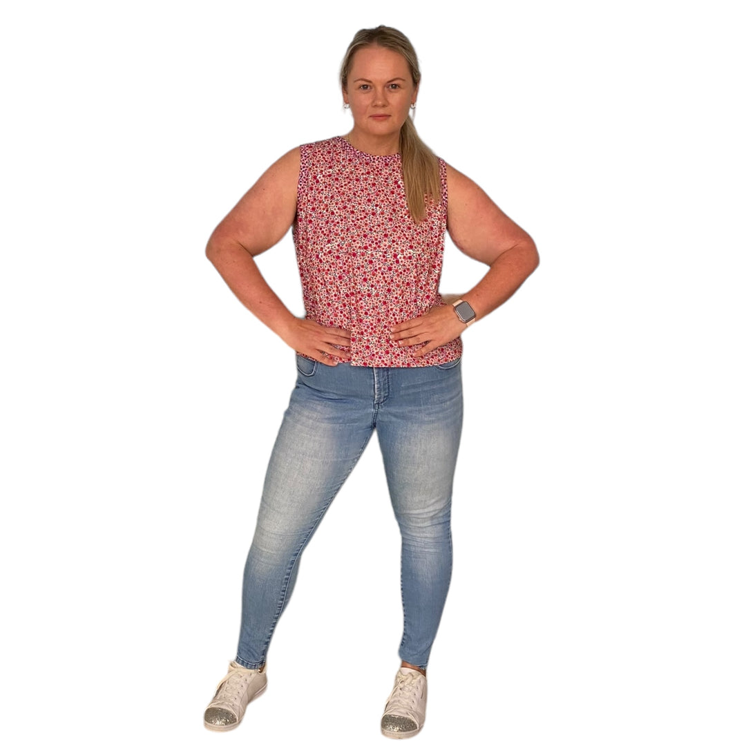 Luckies Repurposed Singlet - Floral for the Win